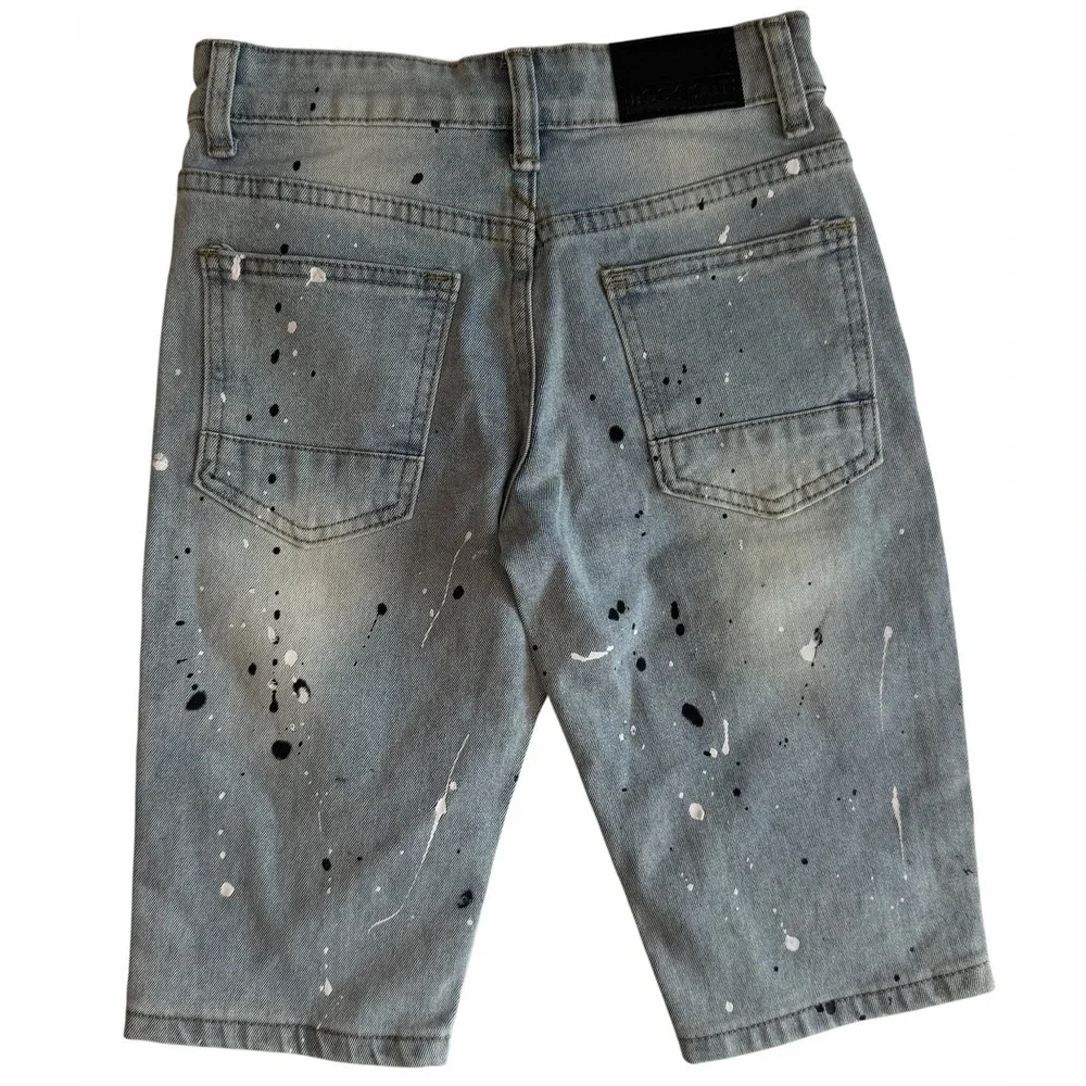 Rock Salt Young Boys Kids Distressed Denim Paint Culture Vibes Shorts Size 8